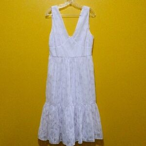 Tommy Hilfiger White Flowy Boho Sleeveless Dress, Size 10